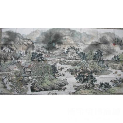 王应君古镇遗风 类别: 国画山水作品