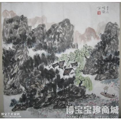 川东风情之三 山水画 张劲作品 类别: 国画山水作品