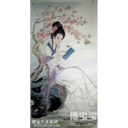 書香 仕女人物画 王学莲作品 类别: 仕女人物画