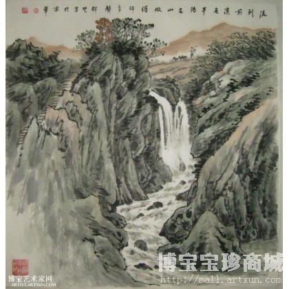 流到溪前无半语 特价山水画 邓辉楚作品 类别: 国画山水作品