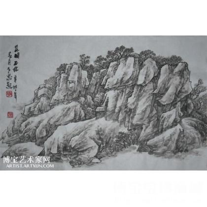 山水画写生作品 李世忠 类别: 国画山水作品